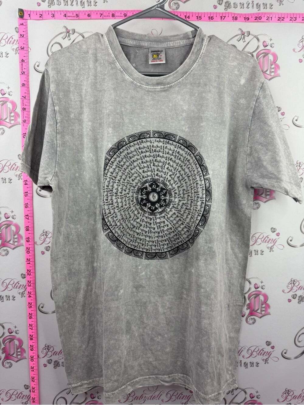 SHANGRILA tshirt tie dye Vintage-Style Grey Graphic T-Shirt